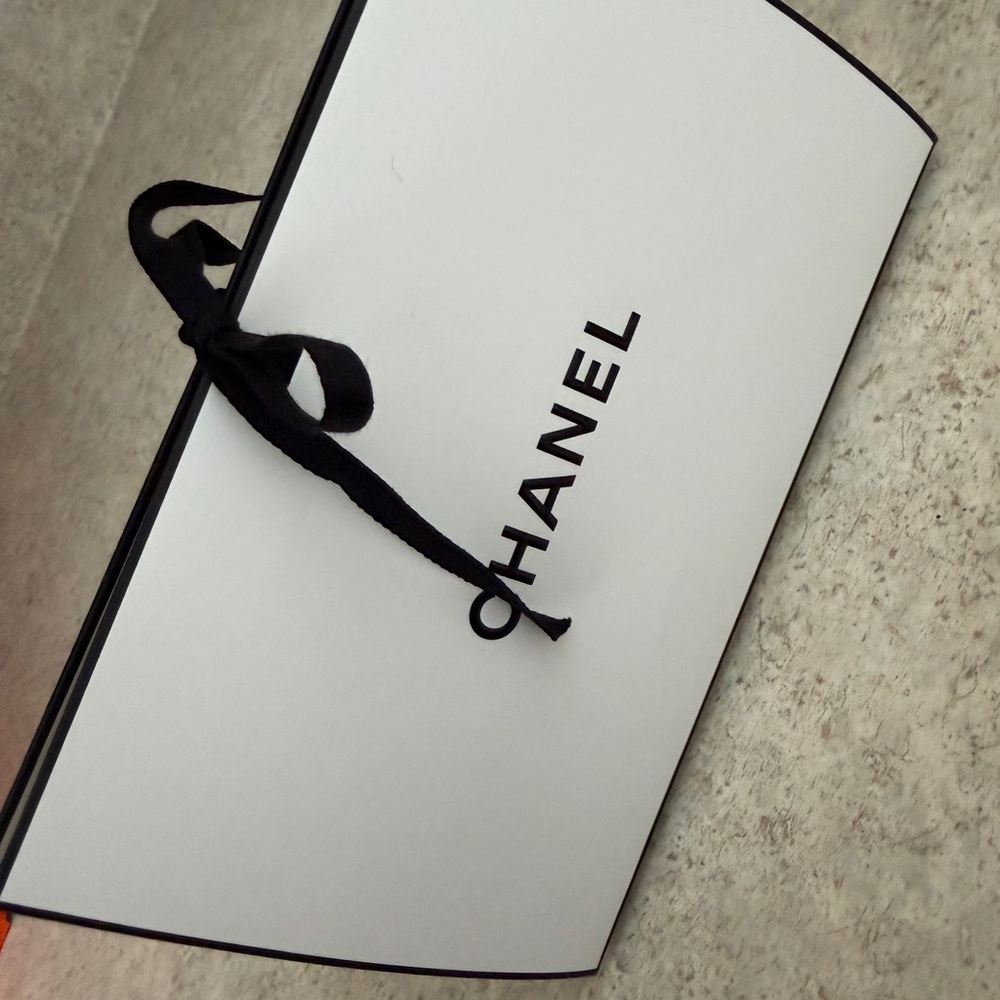 CHANEL White Box with Black Ribbon